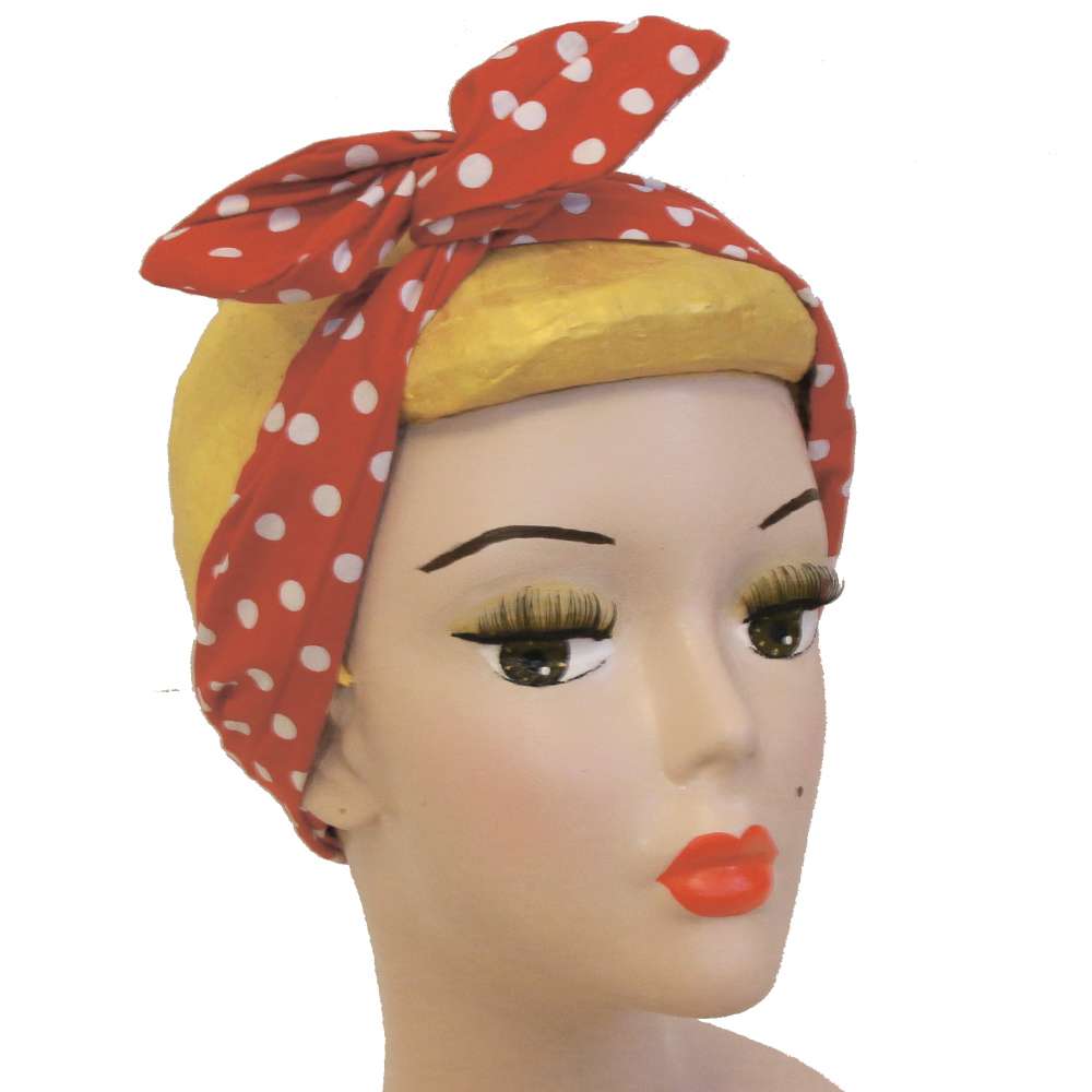 Dots red white - Hair band with wire